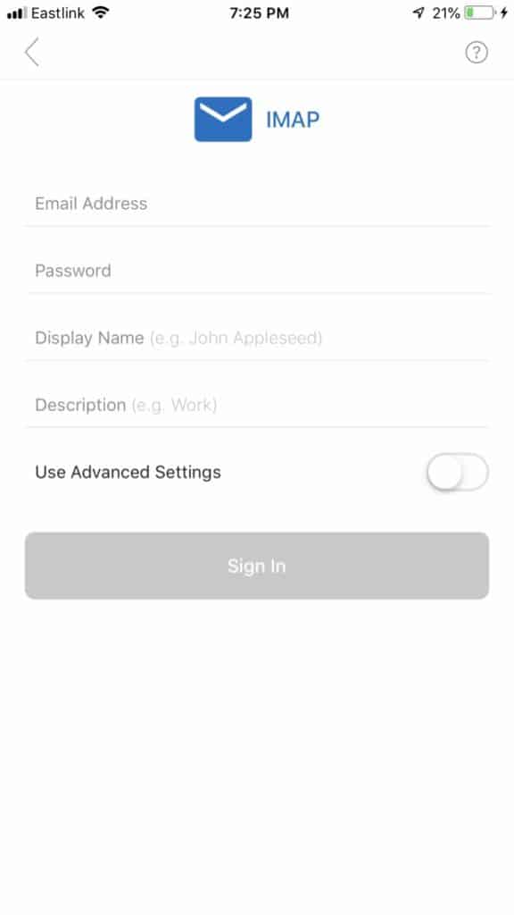 Setting up email in Microsoft Outlook for iOS