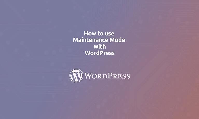 wordpress maintenance mode